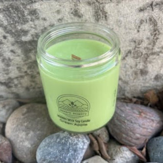 Wooden Wick Soy Wax Candle ( Green Apple)